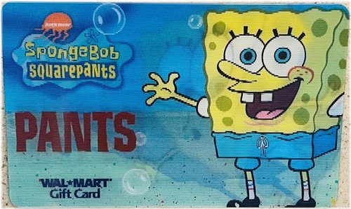 SpongeBob SquarePants Lenticular Collectible Walmart Gift Card