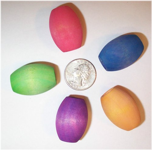 Colorful Wooden Oval Beads for Bird Crafting