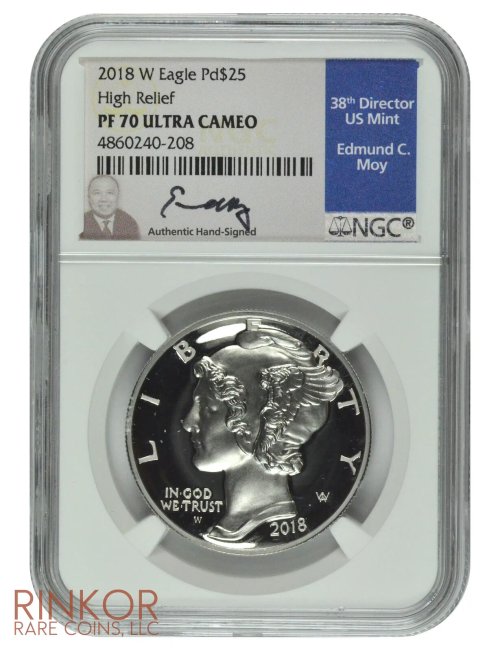 Palladium Eagle High Relief 1oz - 2018-W NGC PF 70