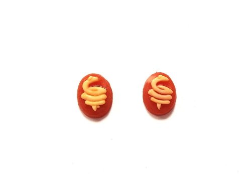 Vintage Carnelian Snake Cameo Cabochons