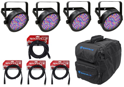 LED Par Can Lighting Kit with DMX Controls and Accessories