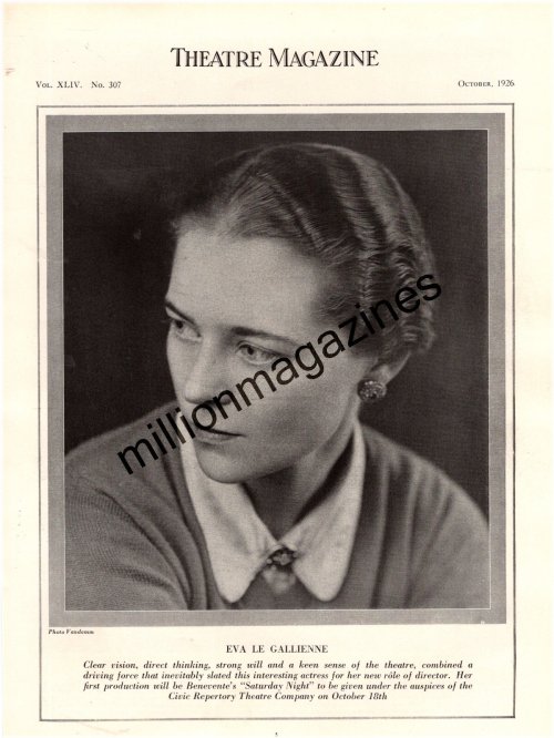 Eva Le Gallienne & William A. Brady 1926 Original Theatre Print