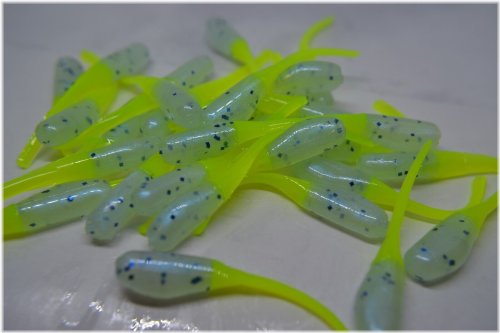 Stinger Shad Grub Pack - Monkey Milk & Chartreuse