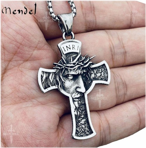 Steel Christ Pendant Necklace