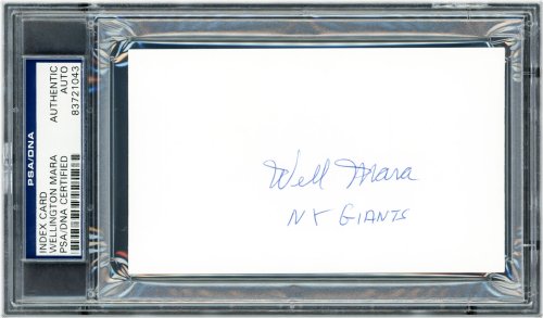Giants Co-Owner Autographed Index Card by Wellington Mara - PSA/DNA Certified