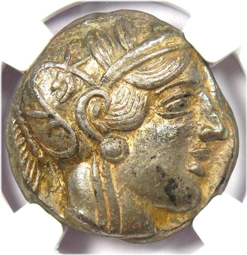Athenian Owl Tetradrachm 440-404 BC - Certified NGC XF Test Cut