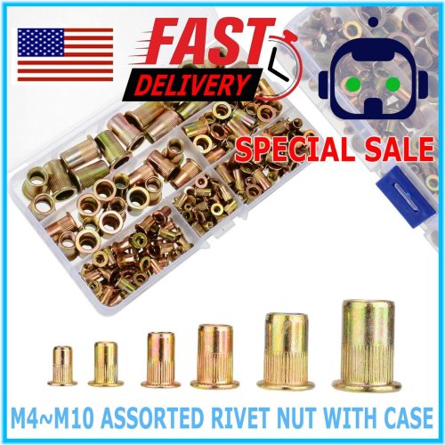 Hexa-Fit Rivet Set: Zinc-Steel Mixed Nuts for Threaded Insertion (M3-M12)