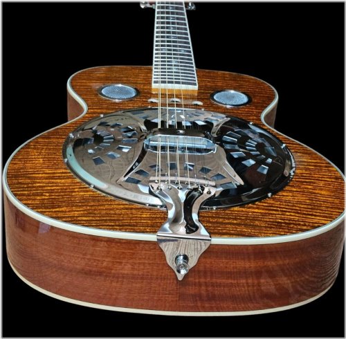 Candy Red Lacquer Resonator Guitar with Gig Bag