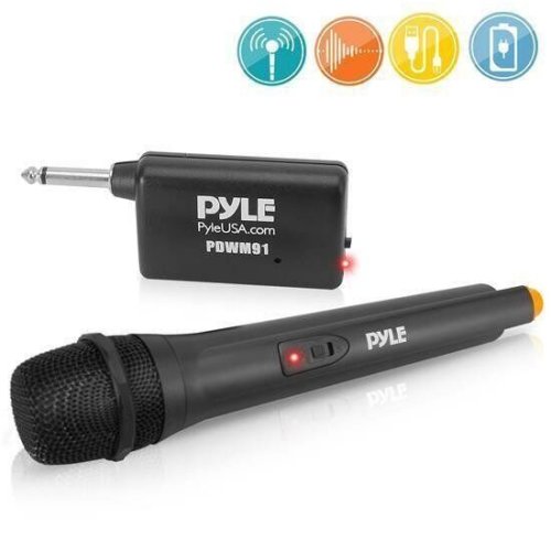 VHF Handheld Microphone System with Adapter Receiver by PYLE-PRO