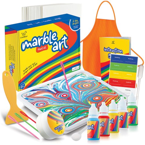 ColorSplash Watercolor Painting Set - 5 Vibrant Colors with Apron, Water Tray, and Stickers