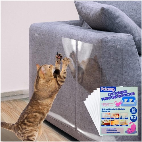 Scratch Shield - Set of 12 Clear Adhesive Protectors with Clips