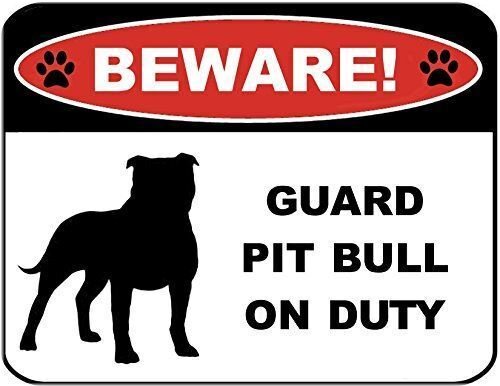 Guardian Pitbull Silhouette Warning Plaque