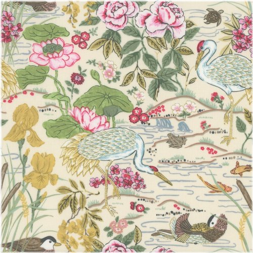 Ivory Water Garden Quilt Fabric