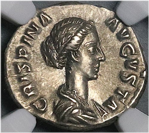Roman Empire Denarius featuring Crispina and Venus