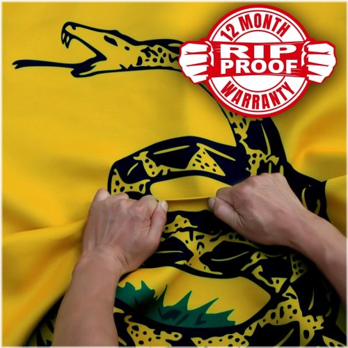 Gadsden Flag with Rip-Proof Technology and Double-Sided Design