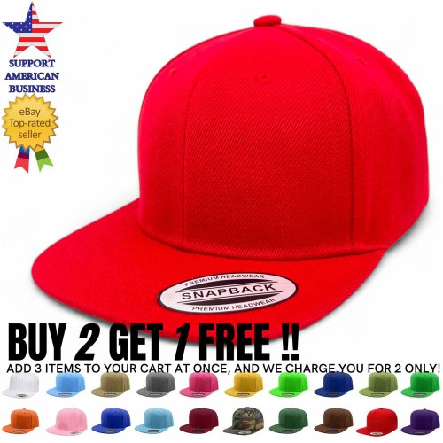 Solid Snapback Baseball Cap