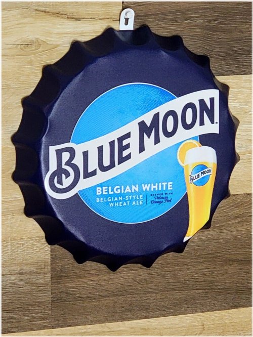 Blue Moon Bottle Cap Tin Sign