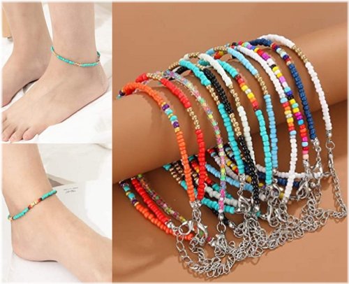 Rainbow Threaded Anklets