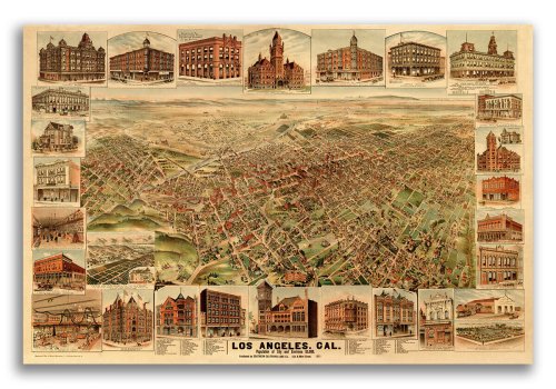 Los Angeles in 1891: A Vintage Panoramic Map of the City