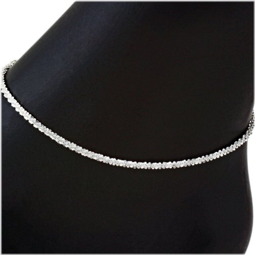 Fluttering Silver Butterfly Anklet in Multiple Sizes