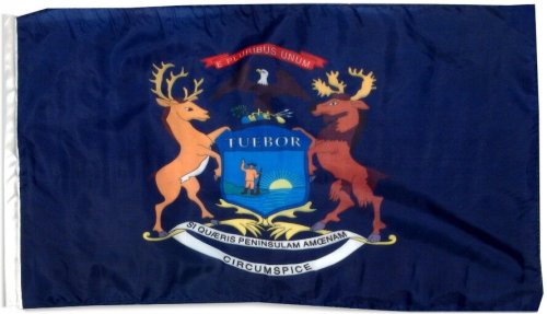 Michigan State Flag - 3 x 5 Feet with Brass Grommets