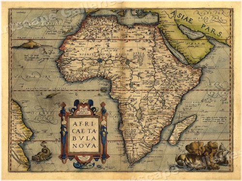 Ancient African World Map - 1570 Vintage Edition