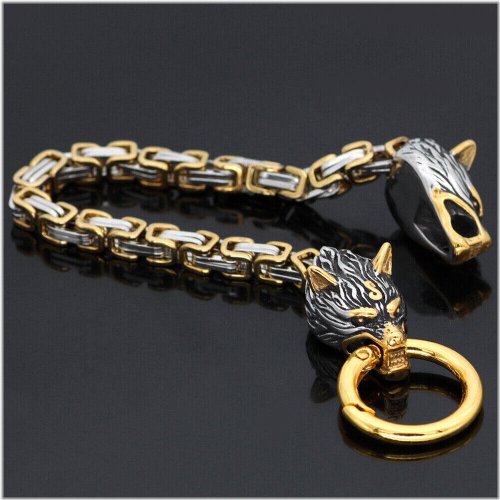 Wolf Rune Steel Bracelet Collection