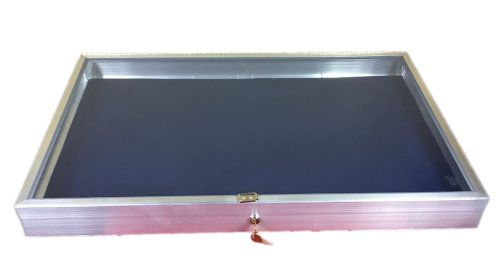 Blue-Lined Aluminum Side-Opening Display Case