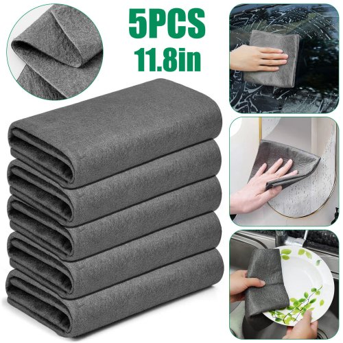 UltraClean Microfiber Cloths Set - 5 Reusable Streak-Free Cleaning Rags