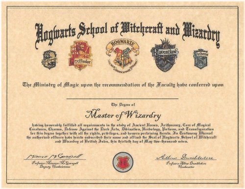 Wizarding Achievement Diploma Prop/Replica