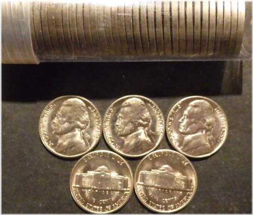 1957-D Jefferson Nickel Uncirculated Roll