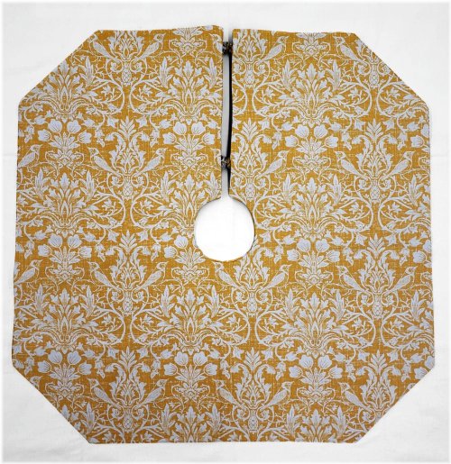Golden Petal Holiday Tree Skirt