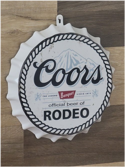 Bronco Brew Bottle Cap Metal Sign