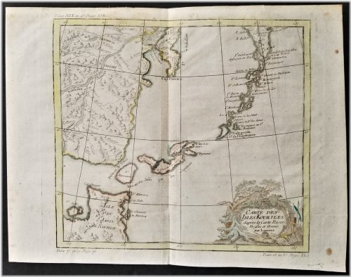 Bellin's 1780 Map of Disputed Kuril Islands and Hokkaido