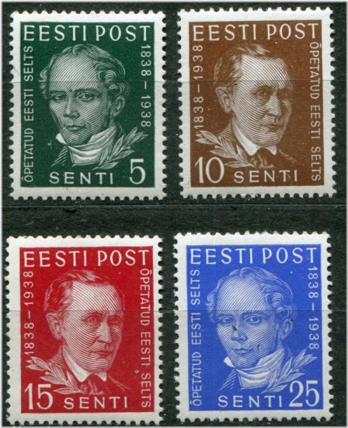 Scholarly Society Collection - 1938 Estonia Stamps