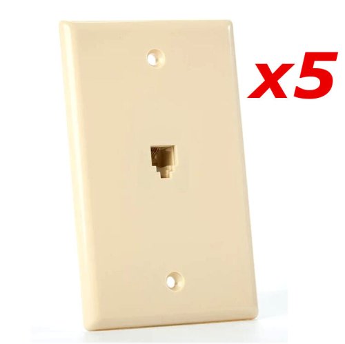 Smooth Ivory Telephone Face Plate Pack