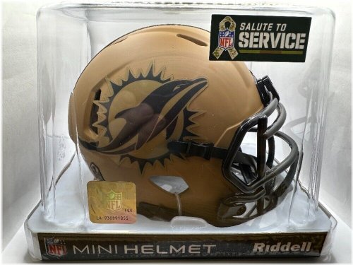 Dolphins 2023 Salute To Service Autographed Mini Helmet