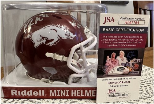 Arkansas Legends Triple Autographed Helmet