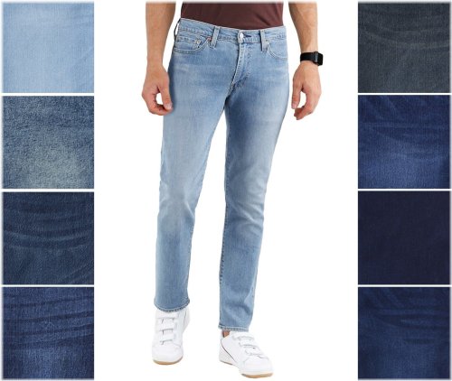 Blue Stretch Slim Fit Tapered Denim Pants