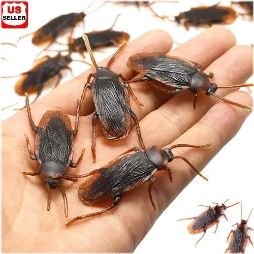 Creepy Crawly Prank Set - Realistic Rubber Cockroaches for Gags and Jokes