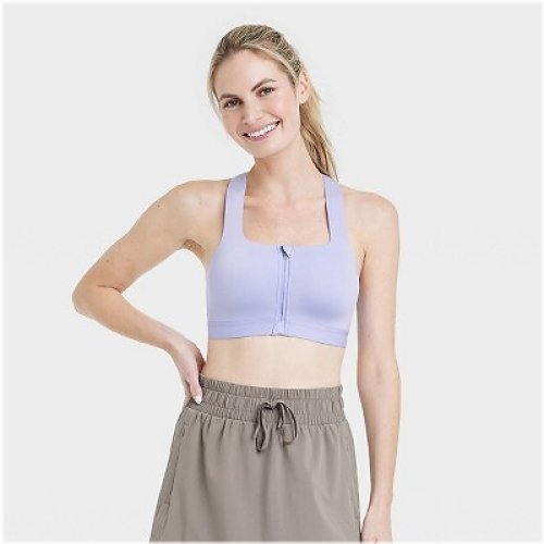 Sculpted Support Zip-Front Bra