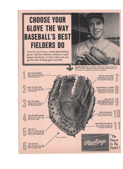 Golden Era Baseball Glove Ad Cutout