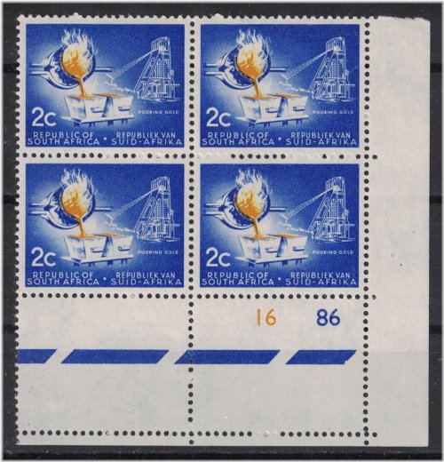 Golden South Africa Stamp Block