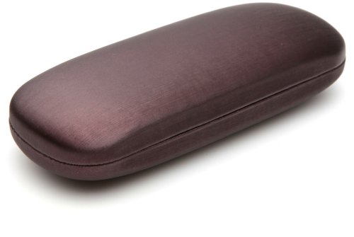 Brown Clam Shell Eyeglass Case with Microfiber Cleaning Cloth