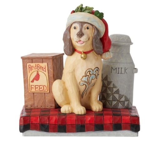 Farmhouse Friends Santa Dog Figurine