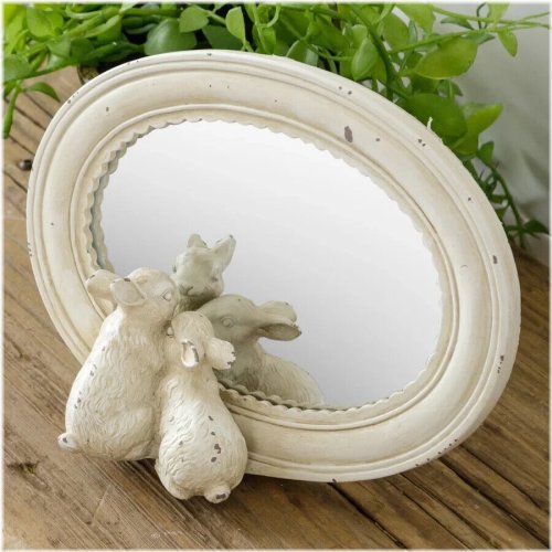 Rustic Cottage Chic Bunny Mirror