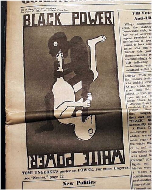 1967 Racist Illustration Print by Tomi Ungerer