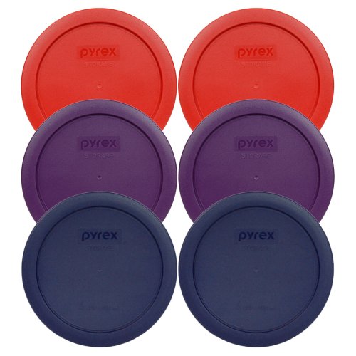 Colorful Round Plastic Storage Lids Set - 4 Cup Capacity (6 Pack)