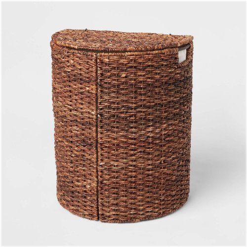 Brown Halfmoon Woven Abaca Hamper