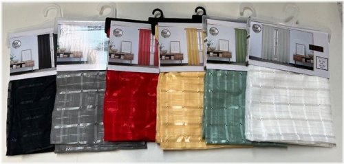 Lily Plaid Sheer Voile Curtain Panels